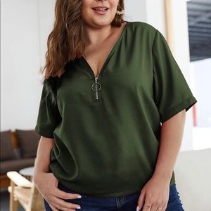 SHEIN blouse in 3x  military green